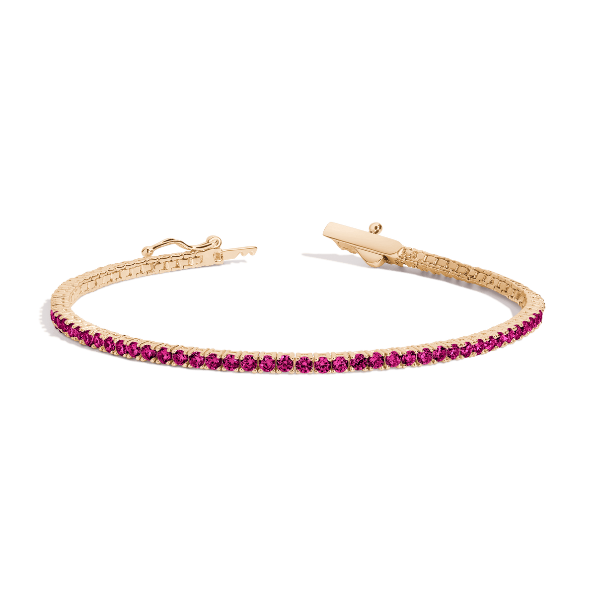 BARANOF JEWELERS: Natural Pigeon Blood Ruby and Diamond Bracelet Set in 14K  White Gold