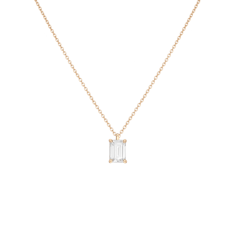 Emerald Gemstone Solitaire Necklace