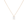 Emerald Gemstone Solitaire Necklace Vermeil Yellow Gold White Sapphire First