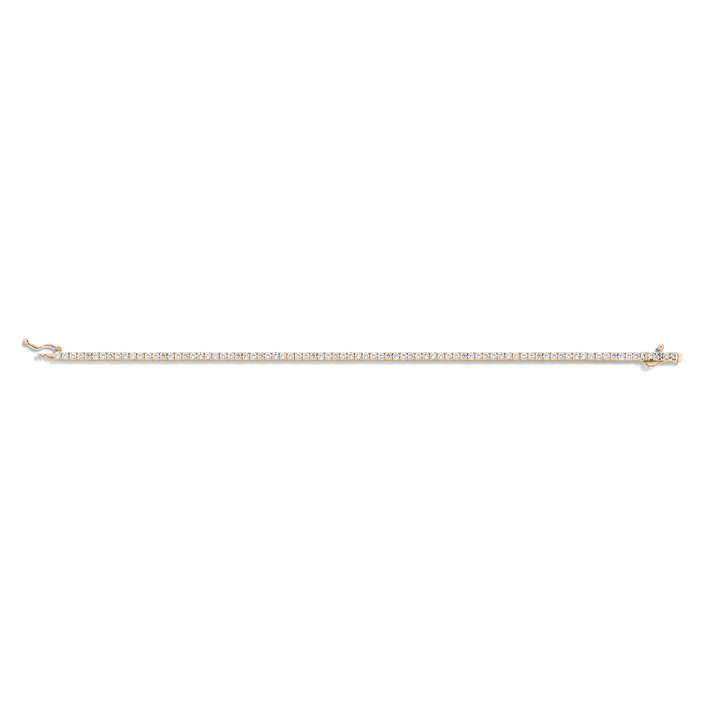 White Sapphire Tennis Bracelet Vermeil Yellow Gold 6.5in 7in 3ct