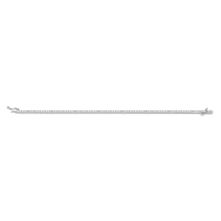 White Sapphire Tennis Bracelet Vermeil White Gold 6.5in 7in 3ct