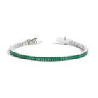 Lab Grown Green Emerald Baguette Tennis Bracelet