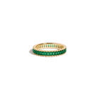 Lab Grown Green Emerald Baguette Eternity Ring