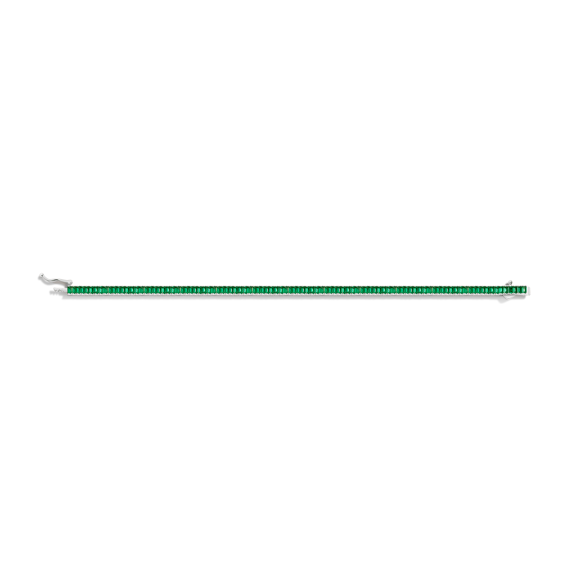 Waterproof Emerald Baguette Tennis Y Lariat Necklace main image 0