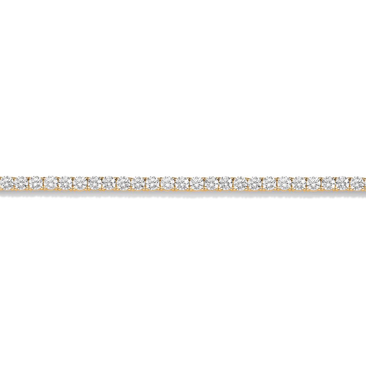 Boyfriend Lab Grown White Sapphire Tennis Necklace Vermeil Yellow Gold 32ct 20in 22in