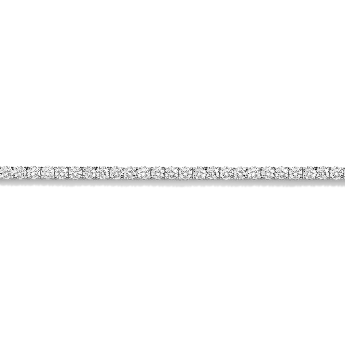 Boyfriend Lab Grown White Sapphire Tennis Necklace Vermeil White Gold 32ct 20in 22in