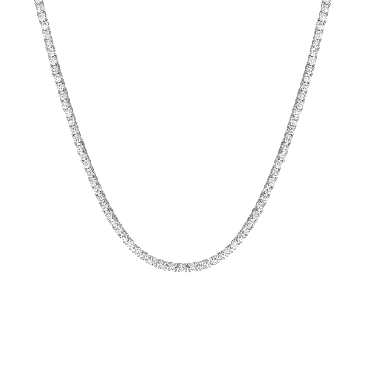 White Sapphire Tennis Necklace Vermeil White Gold 15in 16in 17in 13ct First
