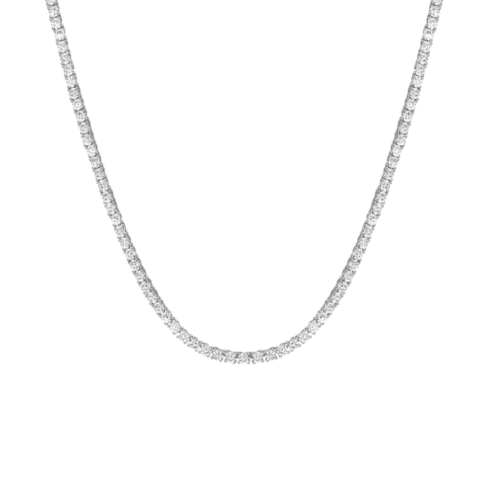 White Sapphire Tennis Necklace Vermeil White Gold 15in 16in 17in 13ct First