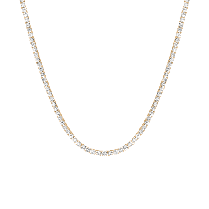 White Sapphire Tennis Necklace Vermeil Yellow Gold 15in 16in 17in 13ct First