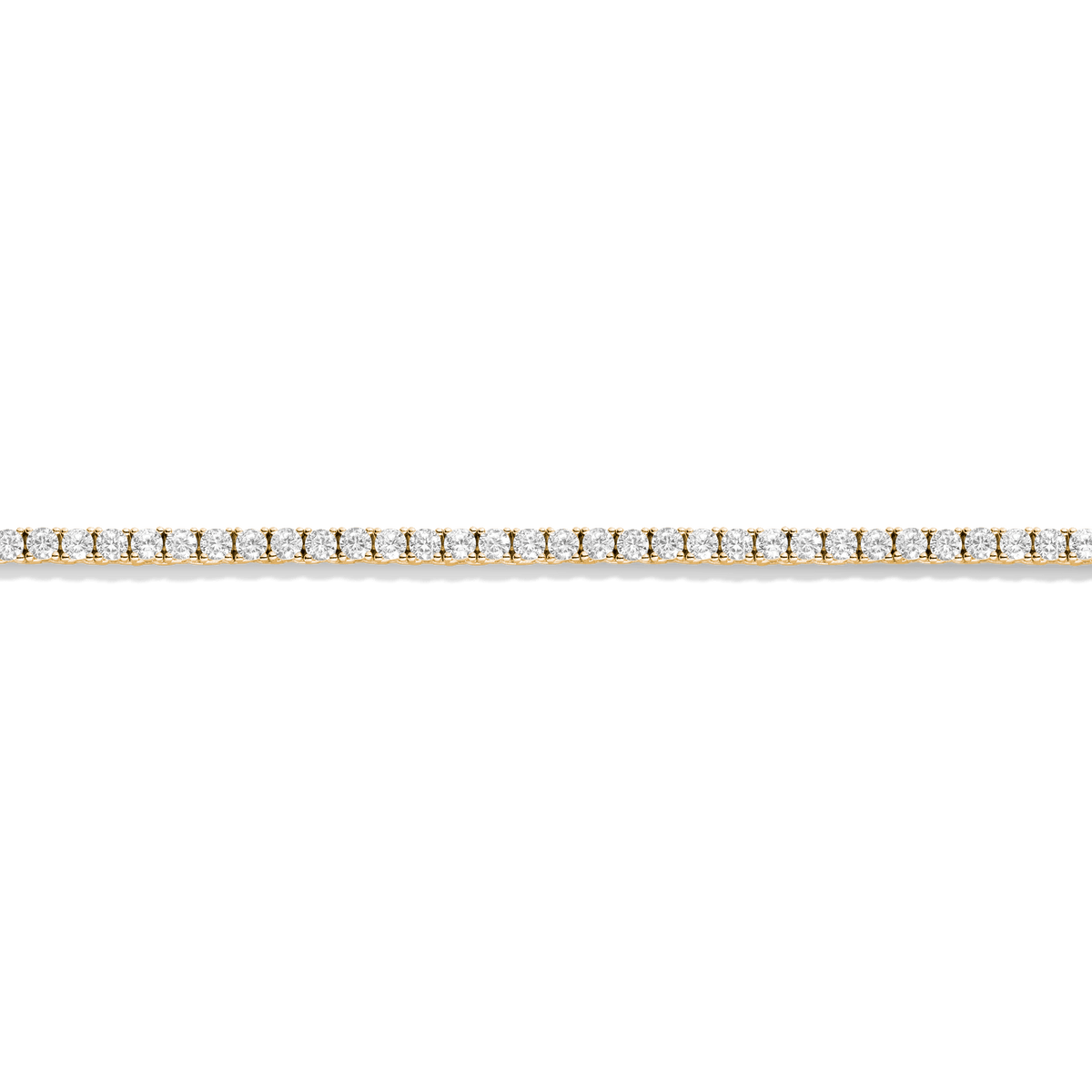 Boyfriend Lab Grown White Sapphire Tennis Necklace Vermeil Yellow Gold 16ct 20in 22in