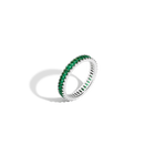 Lab Grown Green Emerald Baguette Eternity Ring