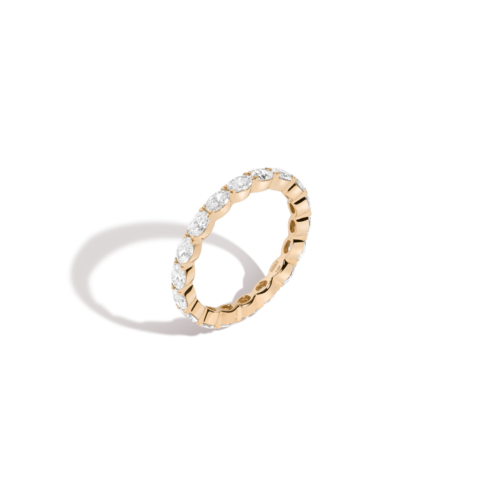 Horizontal Oval Diamond Eternity Ring 14k 18k Yellow Gold First Lab-grown Natural First