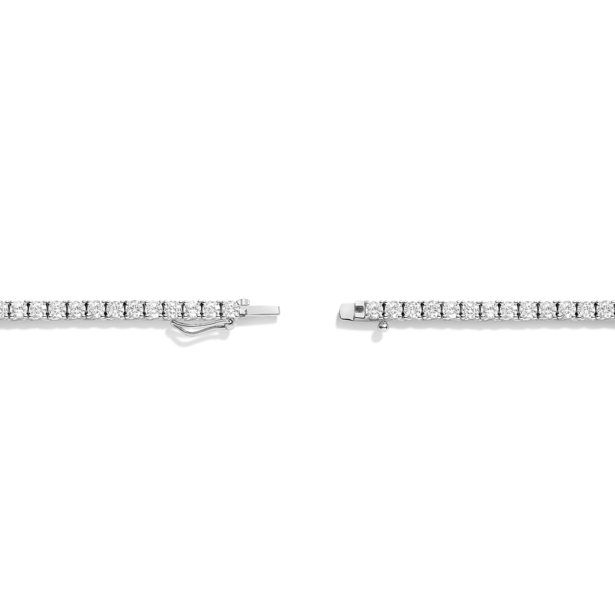 White Sapphire Tennis Necklace Vermeil White Gold 15in 16in 17in 13ct