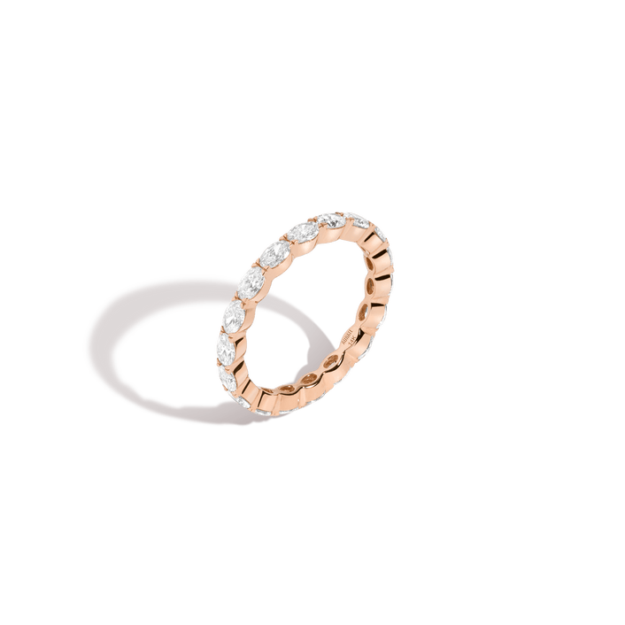 Horizontal Oval Diamond Eternity Ring 14k 18k Rose Gold First Lab-grown Natural First