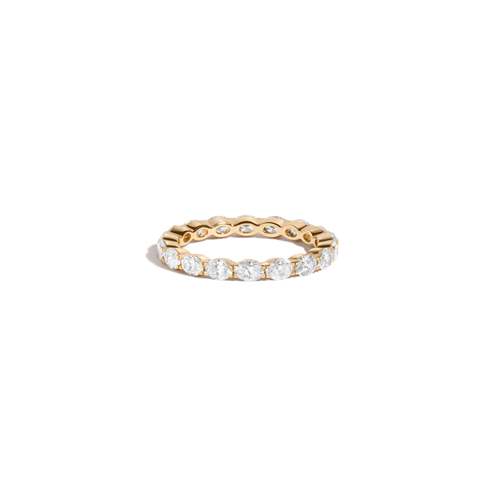 Horizontal Oval Diamond Eternity Ring 14k 18k Yellow Gold First Lab-grown Natural