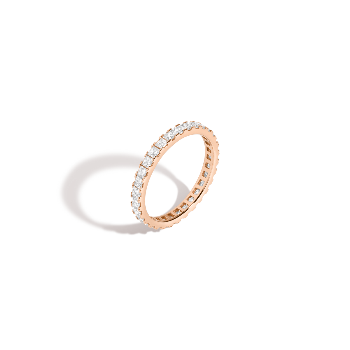 Princess Cut Diamond Eternity Ring 14k 18k Rose Gold First Lab-grown Natural First