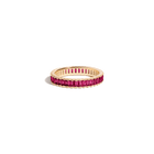 Lab Grown Red Ruby Baguette Eternity Ring