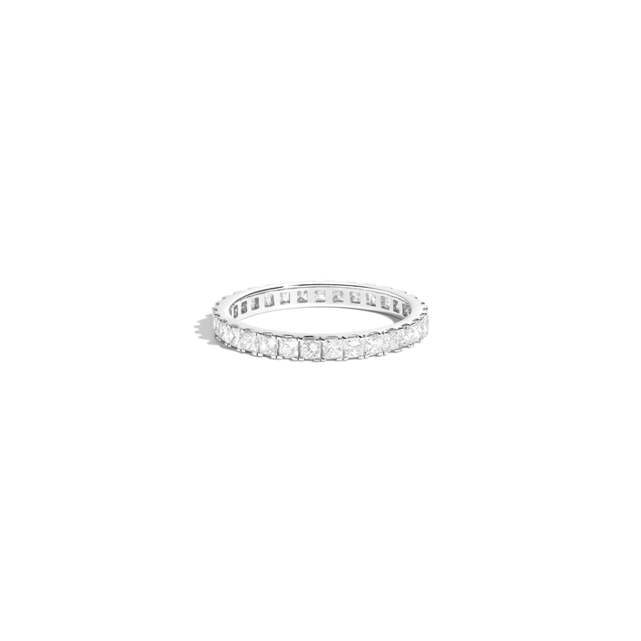 Princess Cut Diamond Eternity Ring 14k 18k White Gold First Lab-grown Natural