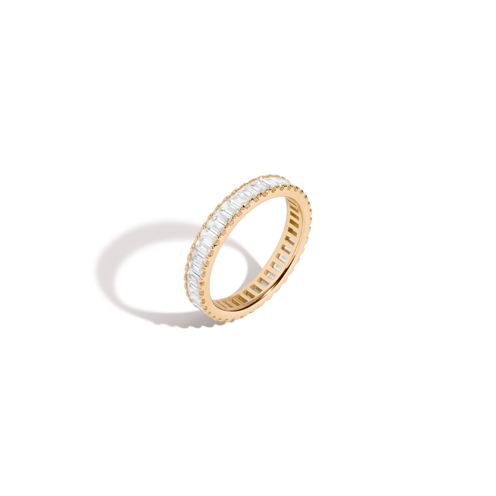 White Sapphire Baguette Eternity Ring Vermeil Yellow Gold First