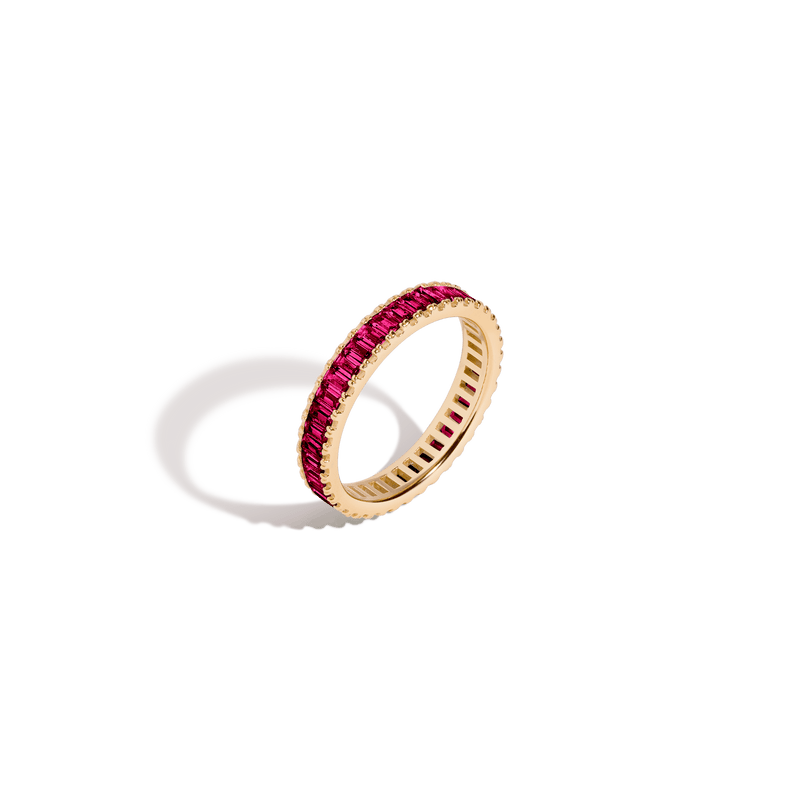Lab Grown Ruby Baguette Eternity Ring