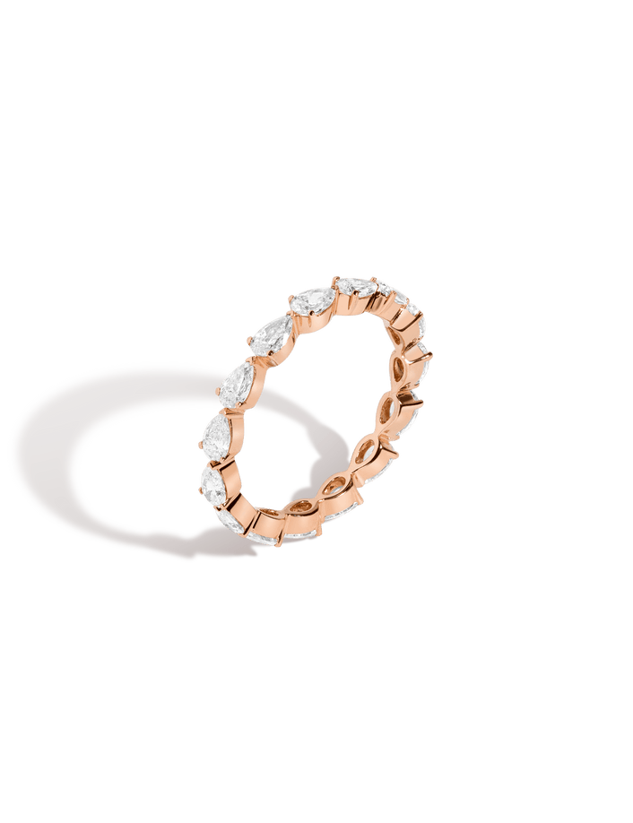 Pear Diamond Eternity Ring 14k 18k Rose Gold First Lab-grown Natural First