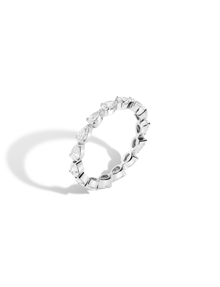 Pear Diamond Eternity Ring 14k 18k White Gold First Lab-grown Natural First