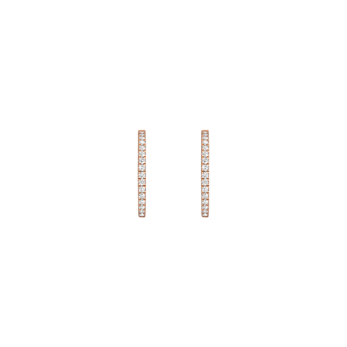 Diamond Hoop Earrings 14k Rose Gold 0.75ct Single Pair Lab-grown Natural