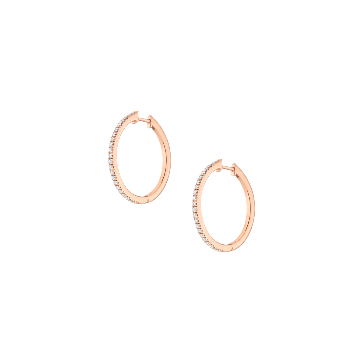 Diamond Hoop Earrings 14k Rose Gold 0.5ct Single Pair Lab-grown Natural