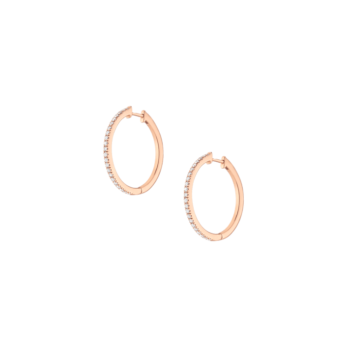 Diamond Hoop Earrings 14k Rose Gold 0.5ct Single Pair Lab-grown Natural