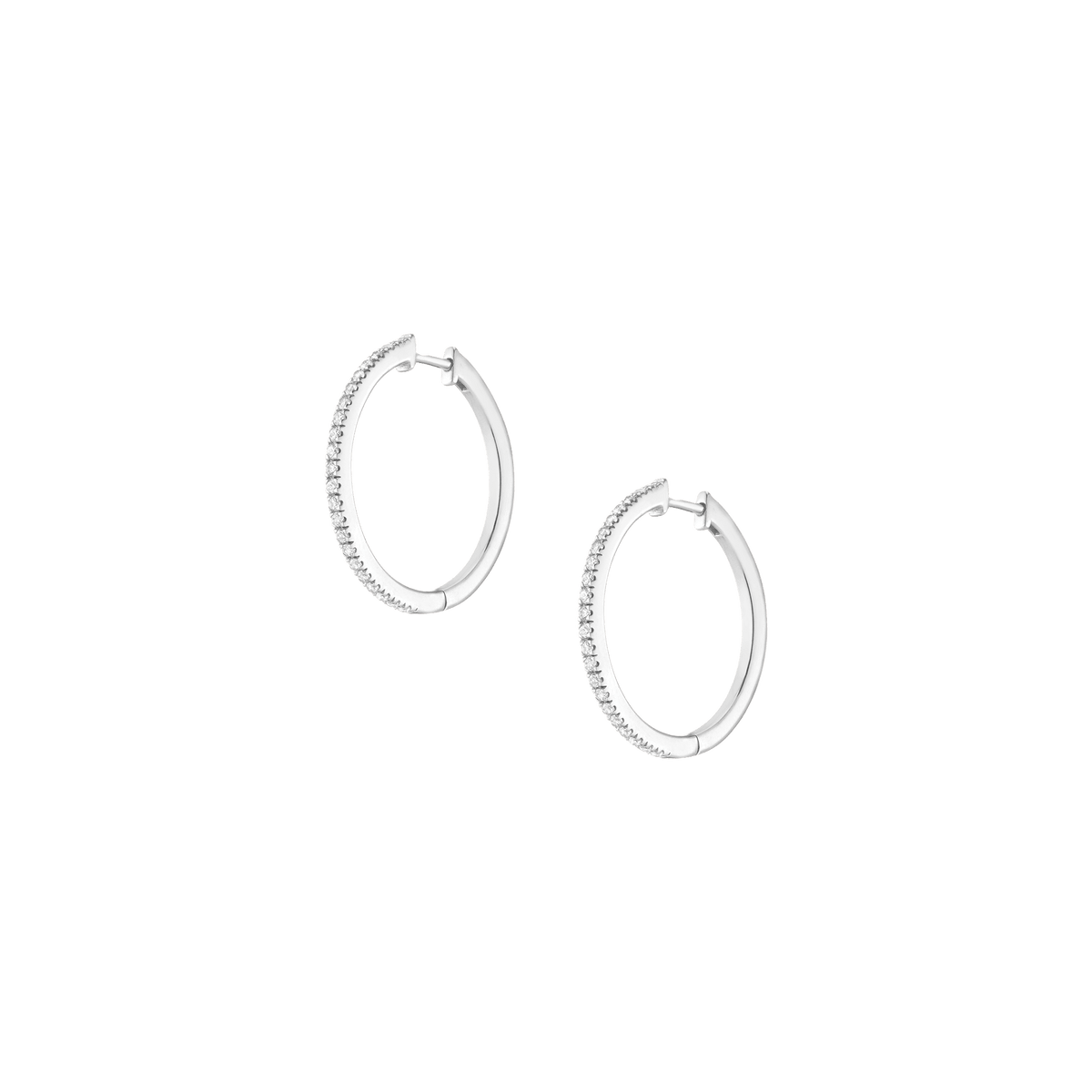 Diamond Hoop Earrings 14k White Gold 0.5ct Single Pair Lab-grown Natural