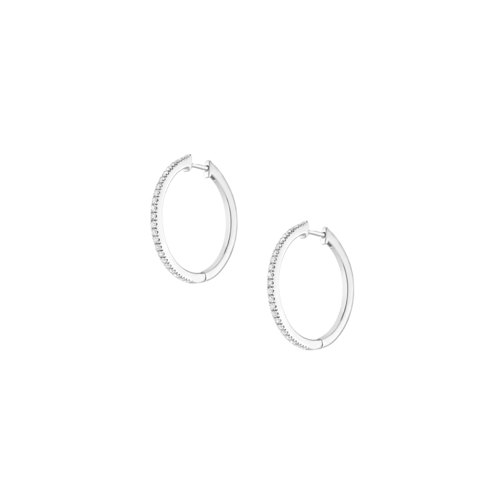 Diamond Hoop Earrings 14k White Gold 0.5ct Single Pair Lab-grown Natural