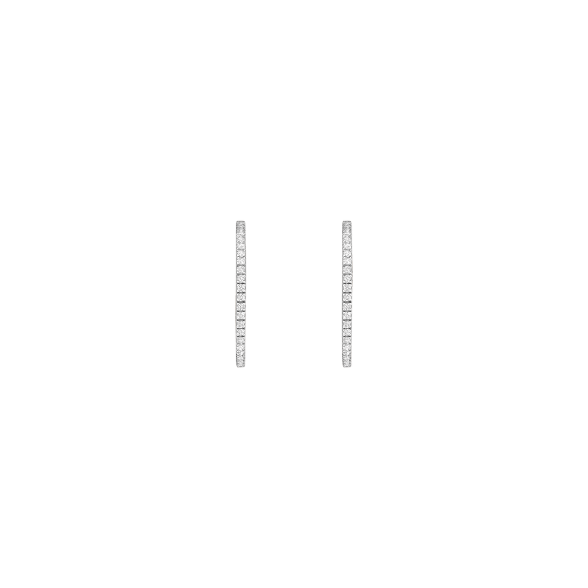 Diamond Hoop Earrings 14k White Gold 0.5ct Single Pair Lab-grown Natural