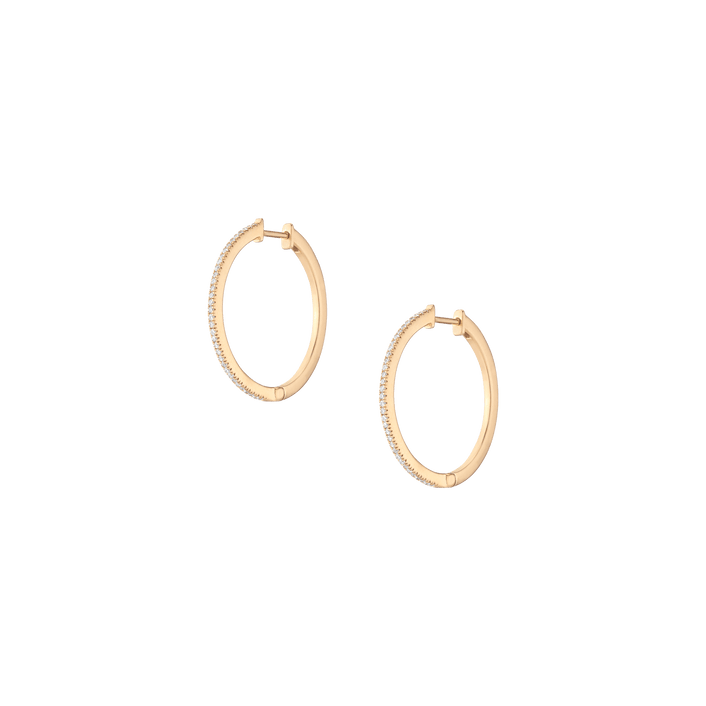 Diamond Hoop Earrings 14k Yellow Gold 0.25ct Single Pair Lab-grown Natural