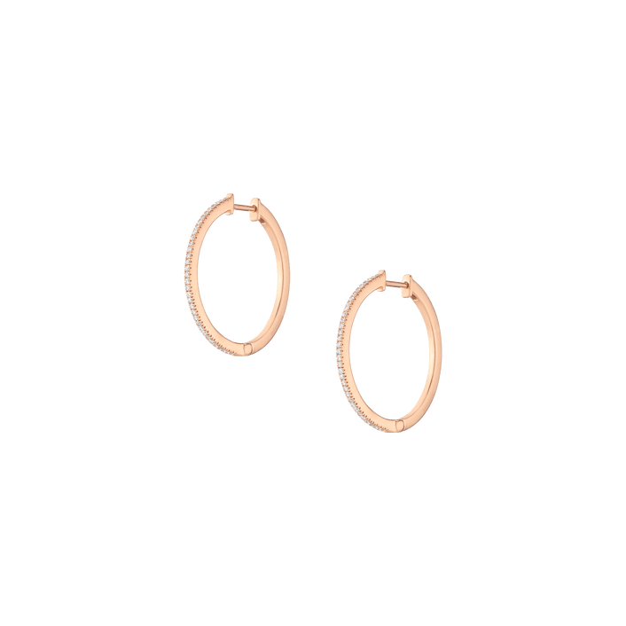 Diamond Hoop Earrings 14k Rose Gold 0.25ct Single Pair Lab-grown Natural