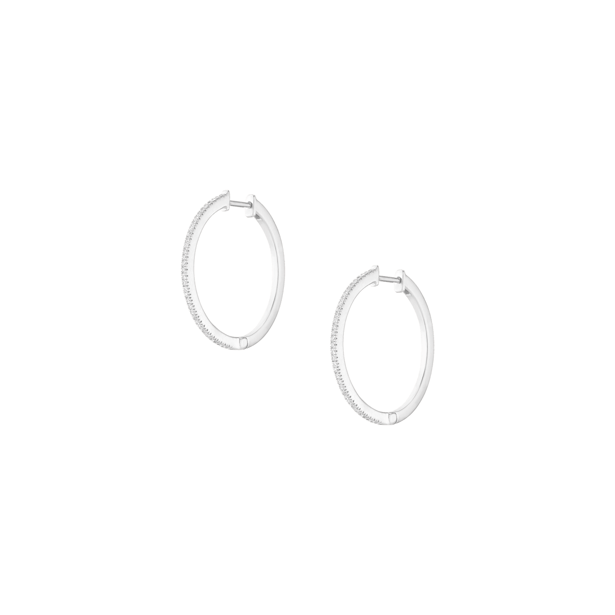 Diamond Hoop Earrings 14k White Gold 0.25ct Single Pair Lab-grown Natural