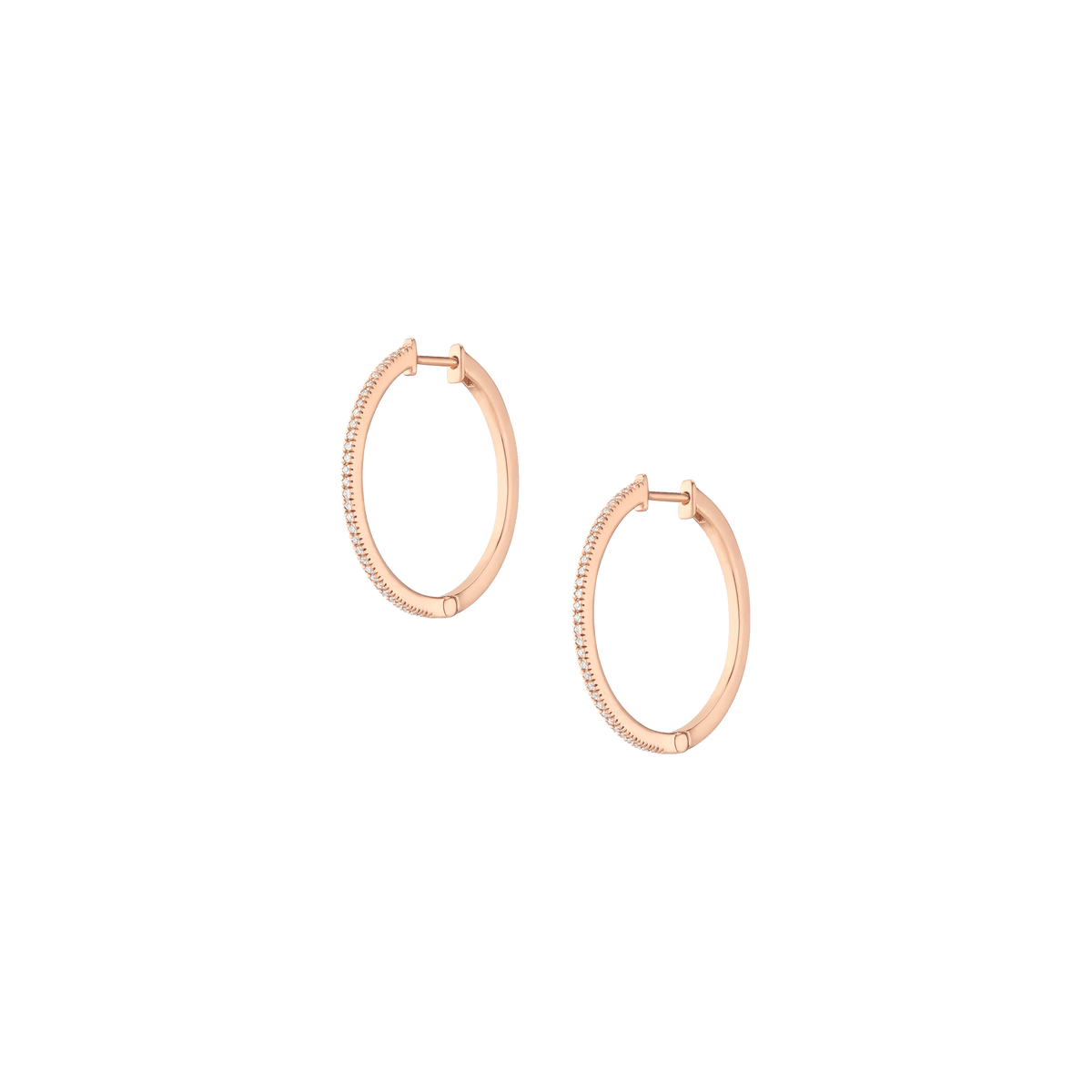 Diamond Hoop Earrings 14k Rose Gold 0.125ct Single Pair Lab-grown Natural