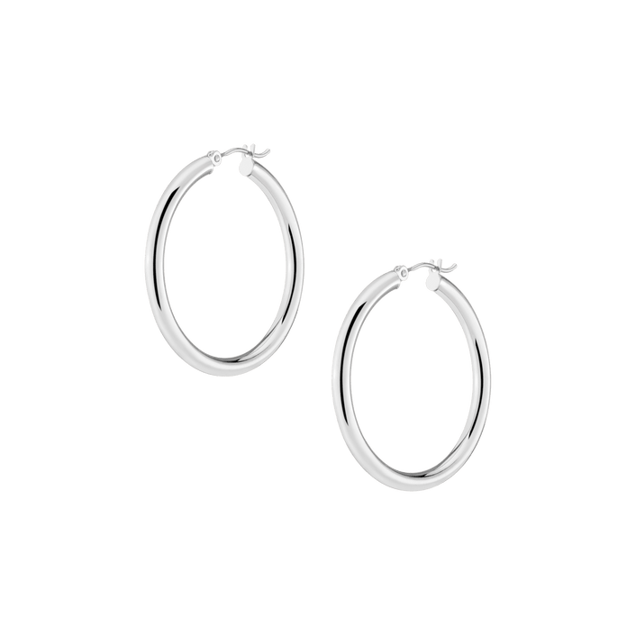 Silver Hoop Earrings - 3mm