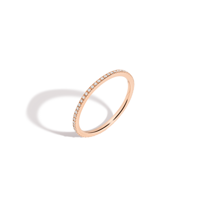 Pavé Diamond Eternity Ring 14k Rose Gold 0.125ct First