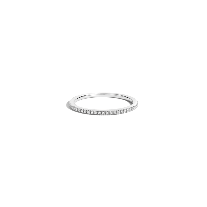 Pavé Diamond Eternity Ring 14k White Gold 0.125ct 