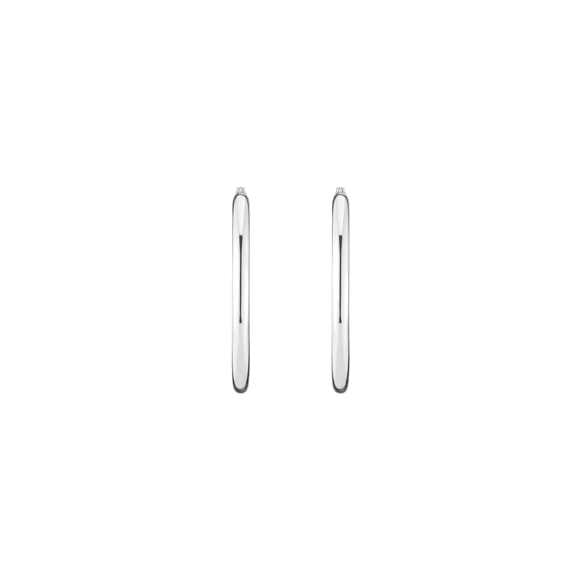 Metal Bold Silver 3cm Hoop Earrings
