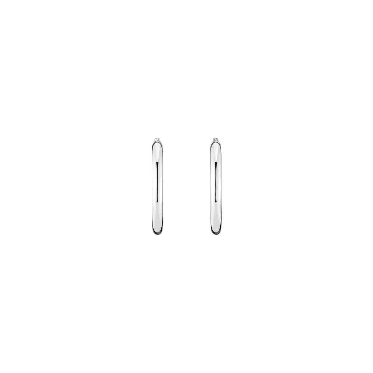 25mm Gold Hoop Earrings - 3mm 14k White Gold Single Pair 