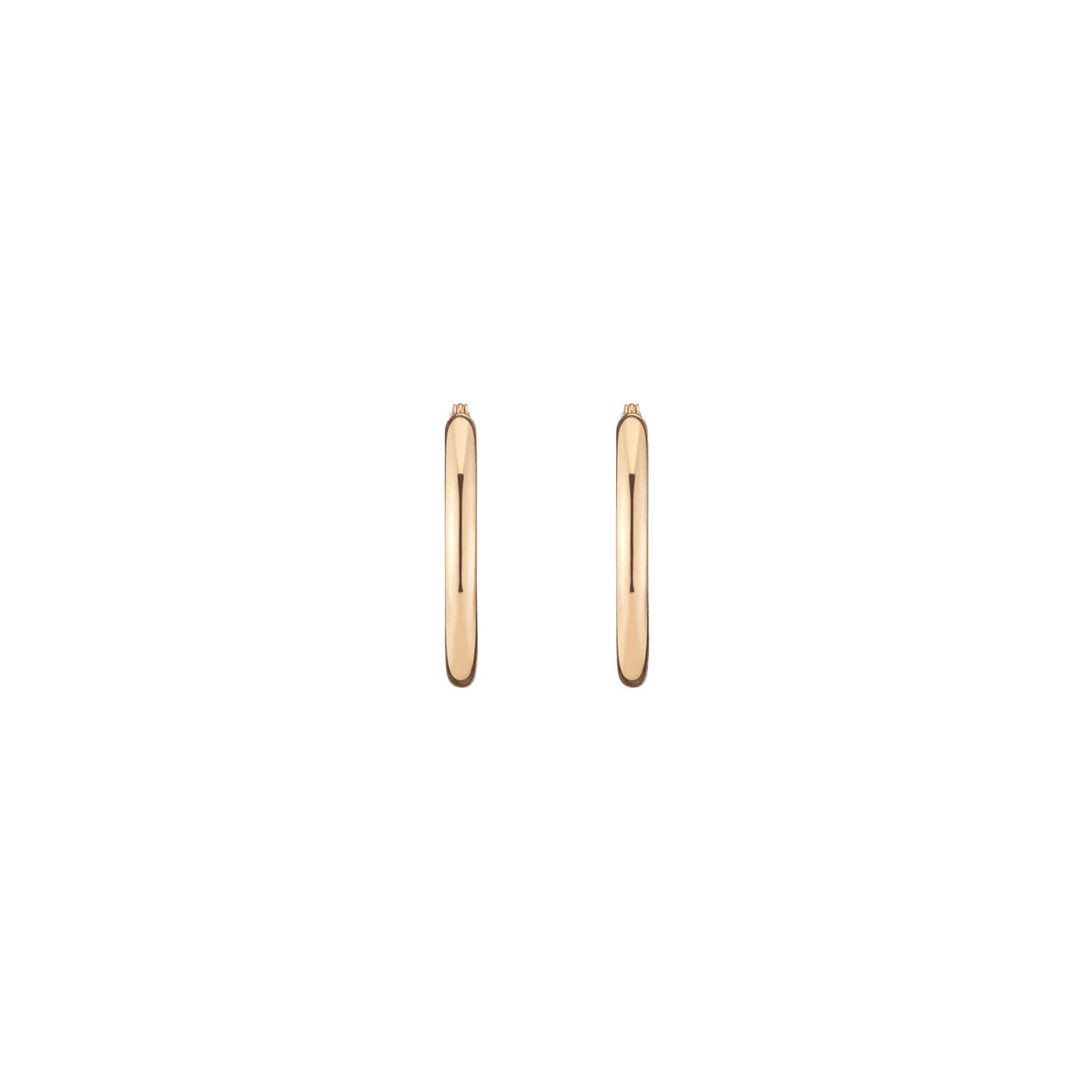 25mm Gold Hoop Earrings - 3mm 14k Yellow Gold Single Pair 