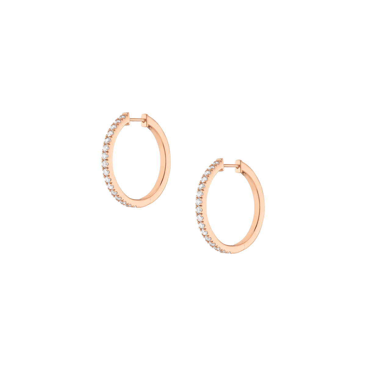 Diamond Hoop Earrings 14k Rose Gold 0.75ct Single Pair Lab-grown Natural First