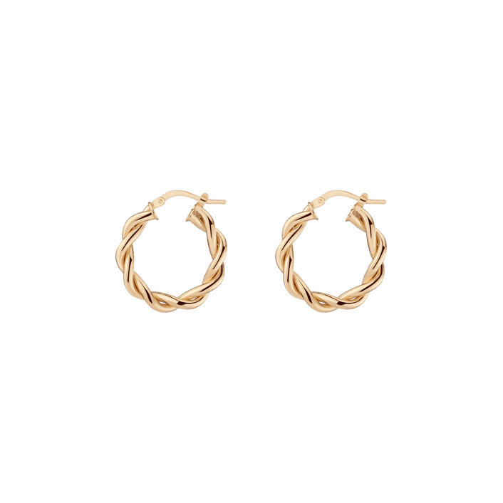 Bold Twisted Hoop Earrings 14k Yellow Gold Single Pair 22mm