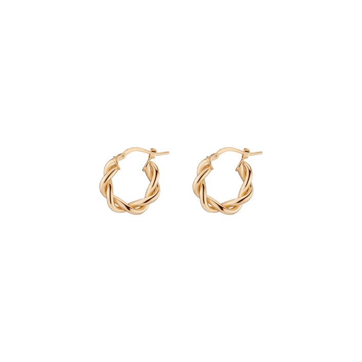 Bold Twisted Hoop Earrings 14k Yellow Gold Single Pair 17mm