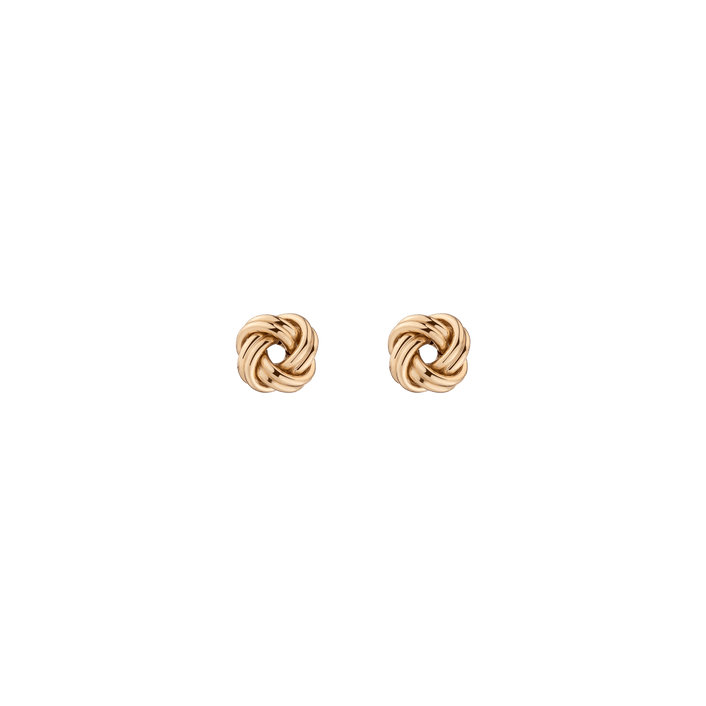 Gold Knot Stud Earrings 14k Yellow Gold Large First