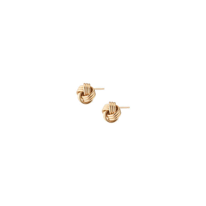 Gold Knot Stud Earrings 14k Yellow Gold Small