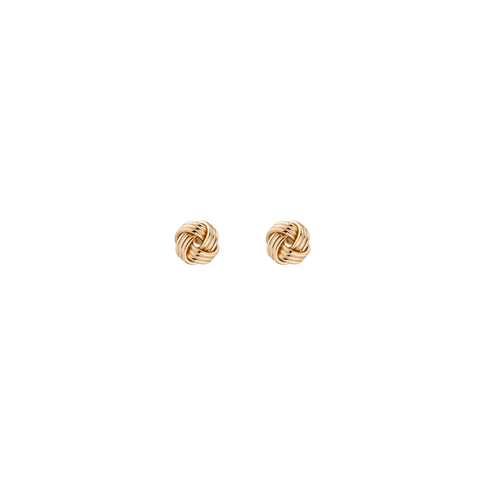 Gold Knot Stud Earrings 14k Yellow Gold Small