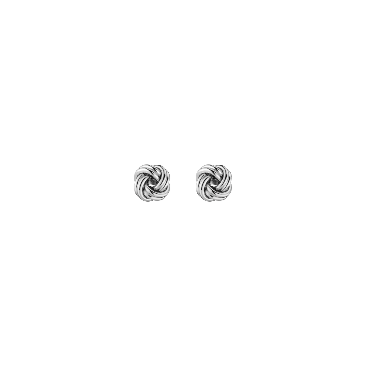 Silver Knot Stud Earrings Sterling Silver White Gold Large First