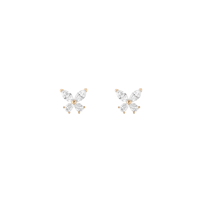 White Sapphire Butterfly Earrings